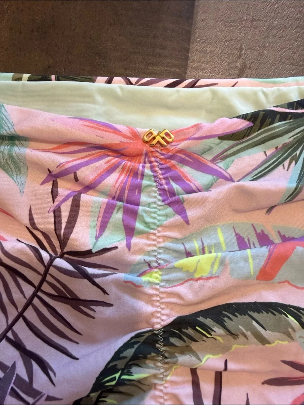 PILYQ Tropical Print Bikini Bottom size Large